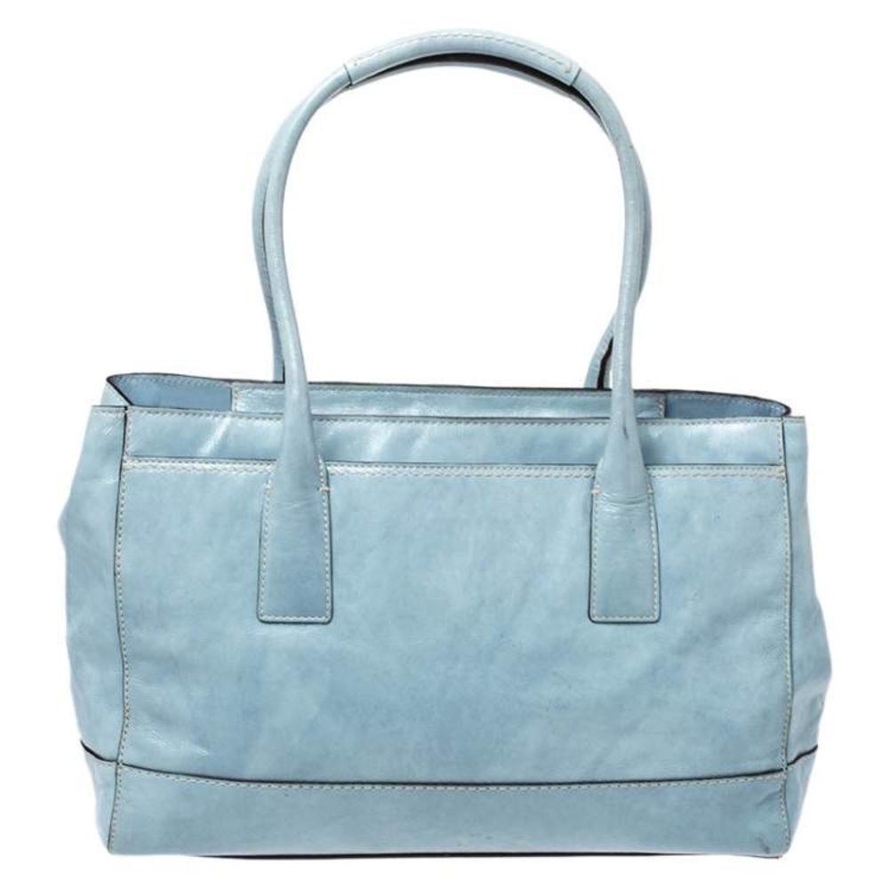 Coach Sky Blue Patent Leather Front Pocket Tote - Picture 2 of 14